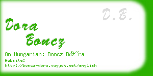 dora boncz business card